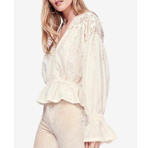 Free People Counting Stars Cotton Metallic Blouse